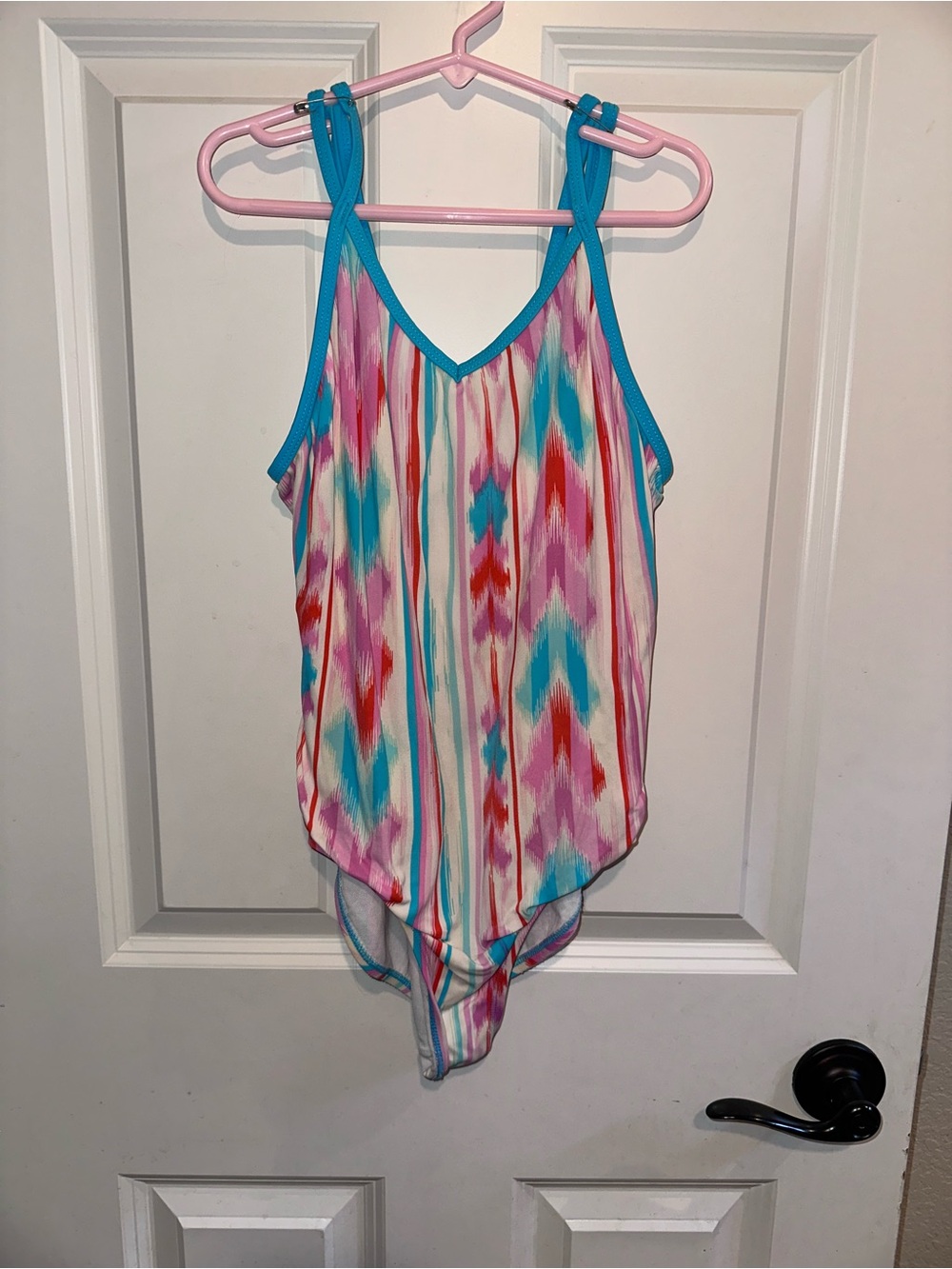 Mudd Girls Multicolor Pink & Aqua Swimsuit Sz Youth 12